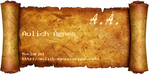 Aulich Ágnes névjegykártya
