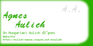 agnes aulich business card